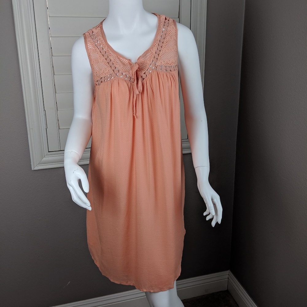 Cresent Embroidered Top Lace Shift Dress